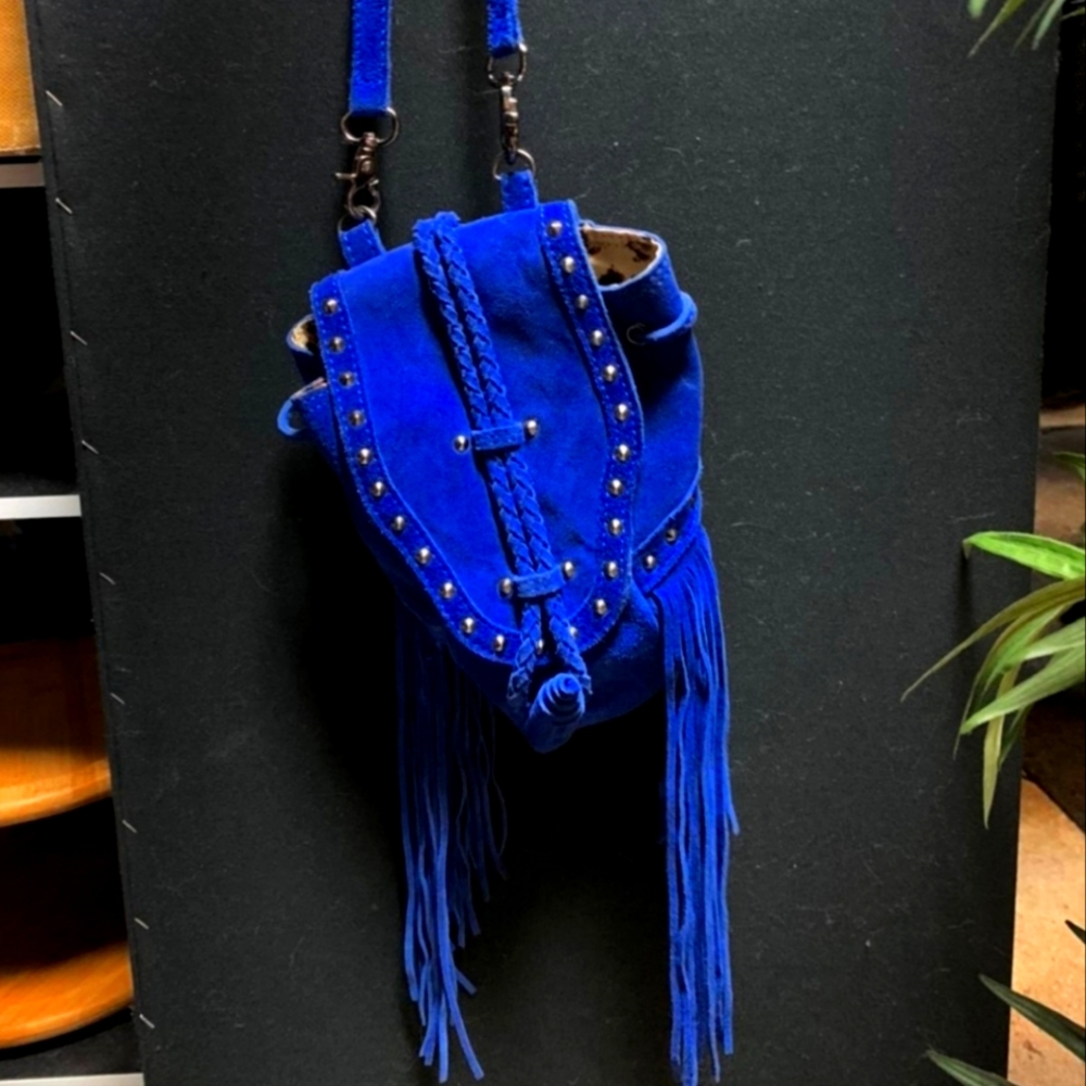 Blue Fringe Purse